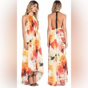 Alice + Olivia Ryan High Neck Leather T-Back Maxi Dress | EUC | Sz 4